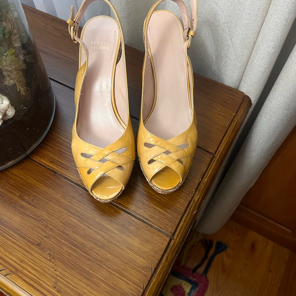 Zimmermann Yellow Peep-Toe Wedges